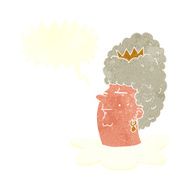 cartoon queen head with speech bubble N10