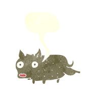 cartoon little dog cocking leg with speech bubble N10