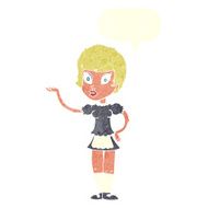 cartoon waitress with speech bubble N25