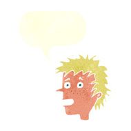 cartoon excited boy with speech bubble N142
