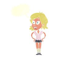 cartoon woman with hands on hips speech bubble N209