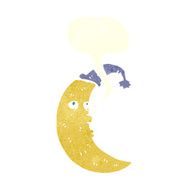 sleepy moon cartoon with speech bubble N11