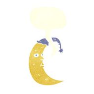 sleepy moon cartoon with speech bubble N12