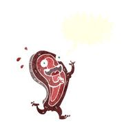 meat cartoon character with speech bubble N5