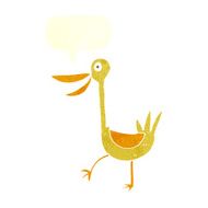 funny cartoon duck with speech bubble N10