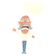 cartoon angry old man with speech bubble N137