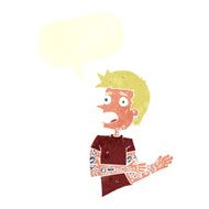 cartoon man with tattoos speech bubble N10