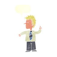 cartoon man making his point with speech bubble N10