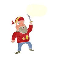 cartoon pirate with speech bubble N9