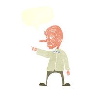 cartoon old man pointing with speech bubble N9