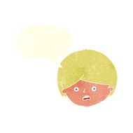 cartoon unhappy boy with speech bubble N57