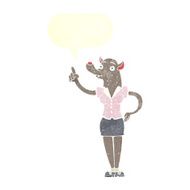 cartoon werewolf woman with idea speech bubble N6
