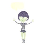 cartoon vampire girl with speech bubble N223