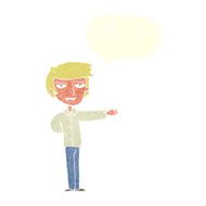 cartoon man gesturing welcome with speech bubble N10