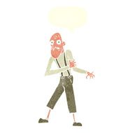 cartoon old man having heart attack with speech bubble N10