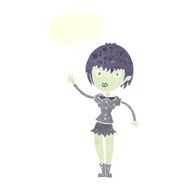 cartoon vampire girl with speech bubble N224