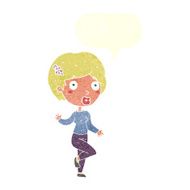 cartoon surprised woman with speech bubble N233