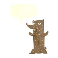 funny cartoon bear with speech bubble N36