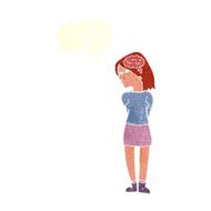 cartoon brainy woman with speech bubble N10