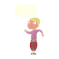 cartoon man in loud clothes with speech bubble N10