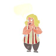 cartoon happy cook with speech bubble N9