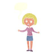 cartoon woman making excuses with speech bubble N20