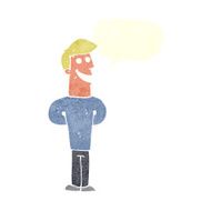 cartoon grinning man with speech bubble N83