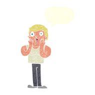 cartoon shocked gym man with speech bubble N19