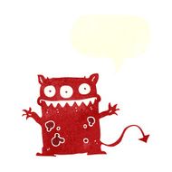 cartoon little monster with speech bubble N30