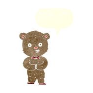 cartoon teddy bear with speech bubble N98