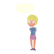 cartoon pretty woman with speech bubble N271