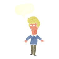 cartoon suspicious man with speech bubble N38