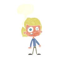 cartoon worried boy with speech bubble N29
