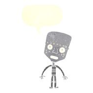 cartoon robot with speech bubble N189