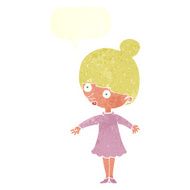 cartoon surprised woman with speech bubble N236