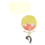 cartoon excited boy with speech bubble N143