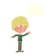 cartoon worried man reaching with speech bubble N20