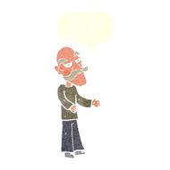 cartoon old man with mustache speech bubble N28