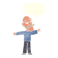 cartoon old man spreading arms wide with speech bubble N10