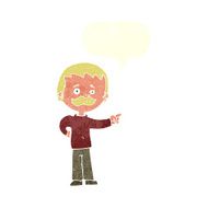 cartoon man with mustache pointing speech bubble N29
