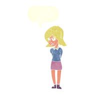 cartoon annoyed woman with speech bubble N180
