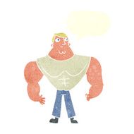 cartoon body builder with speech bubble N10