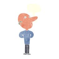 cartoon balding man with speech bubble N19