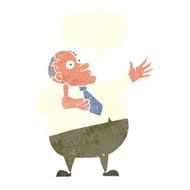 cartoon exasperated middle aged man with speech bubble N10