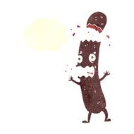 cartoon sausage with speech bubble N18