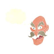 cartoon evil old man face with speech bubble N10