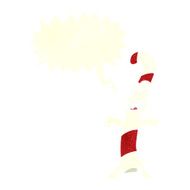 cartoon candy cane with speech bubble N10
