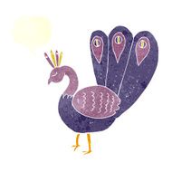 cartoon peacock with speech bubble N9
