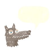 cartoon smug wolf face with speech bubble N5