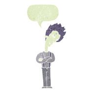 cartoon vampire with speech bubble N117